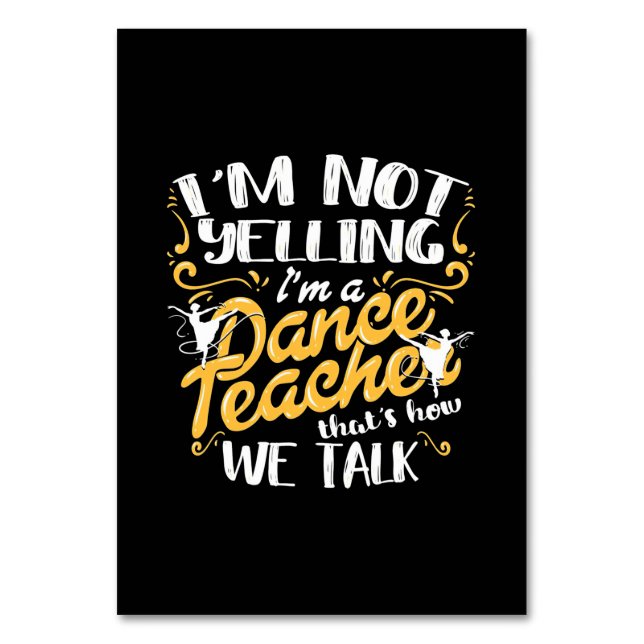 Numeração De Mesa Sou Professora De Dança (Frente)