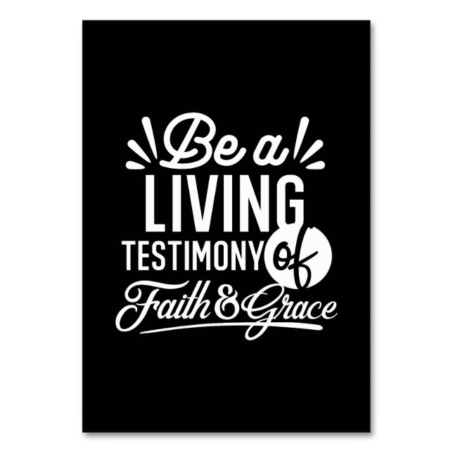 Numeração De Mesa Spiritual Living Testimony Faith and Grace Quote (Frente)