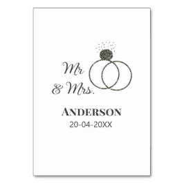 Numeração De Mesa Sr. & Sra. adicionar nome da família data ano casa