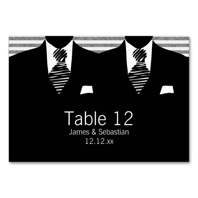 Numeração De Mesa Sr. Suit e Tie Gay Wedding (Frente)