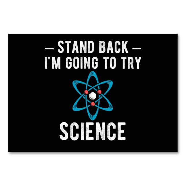 Numeração De Mesa Stand Back I'm Going To Try Science (Frente)
