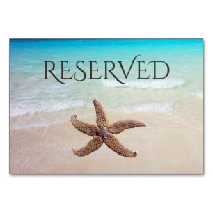 Numeração De Mesa Starfish na placa de banco de reserva de praia