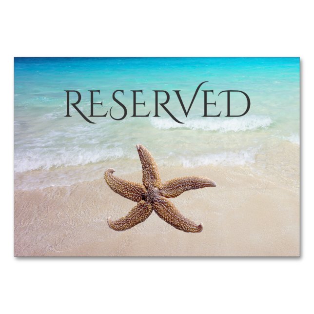 Numeração De Mesa Starfish na placa de banco de reserva de praia (Frente)