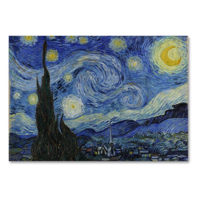 Numeração De Mesa Starry Night por Vincent Van Gogh (Frente)