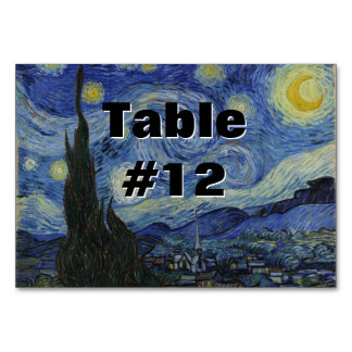 Numeração De Mesa Starry Night Vincent van Gogh Painting