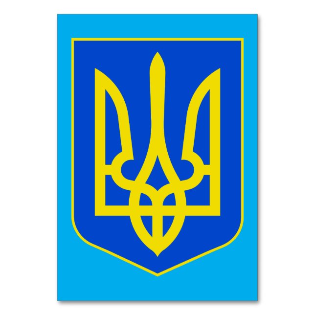 Numeração De Mesa State Emblem of Ukraine Golden Trident Fine Art (Frente)
