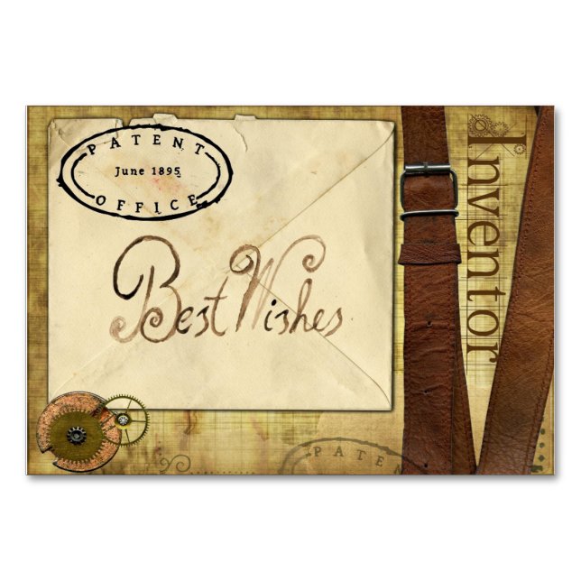 Numeração De Mesa Steampunk deixa uma mensagem para o casal feliz (Frente)