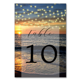 Numeração De Mesa String Light Sunset Beach Weding
