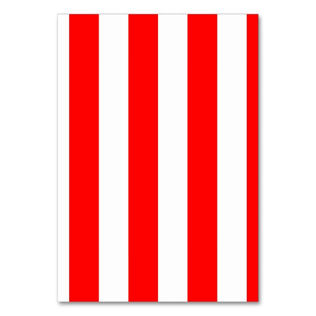 Numeração De Mesa Stripes - Branco e Vermelho (Frente)