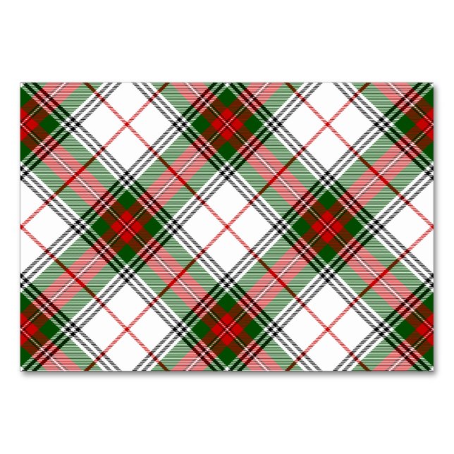 Numeração De Mesa Stuart / Stewart tartan xadrez verde branca (Frente)