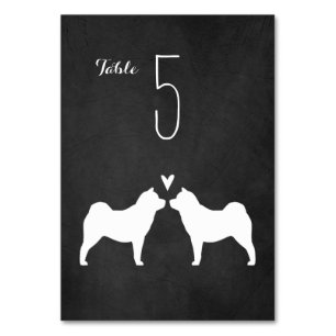 Numeração De Mesa Suave Chow Silhouettes Número da Mesa de Casamento