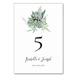 Numeração De Mesa Succulent Greenery | Número do quadro