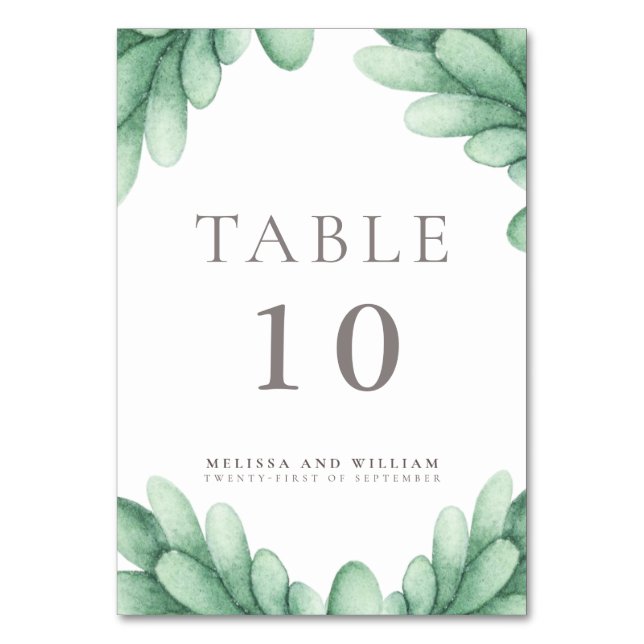 Numeração De Mesa Succulent Wedding (Frente)