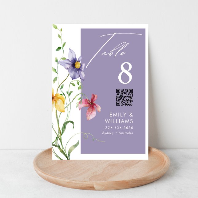 Numeração De Mesa Summer Romantic Floral Meadow Na moda Wedding (Criador carregado)