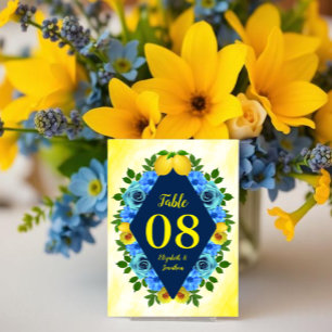 Numeração De Mesa Sunny Lemon Floral Wedding