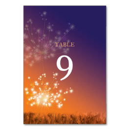 Numeração De Mesa Sunset Dandelions Ombre Wedding