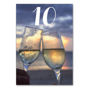Numeração De Mesa Sunset Nos Números De Mesa De Casamento De Praia
