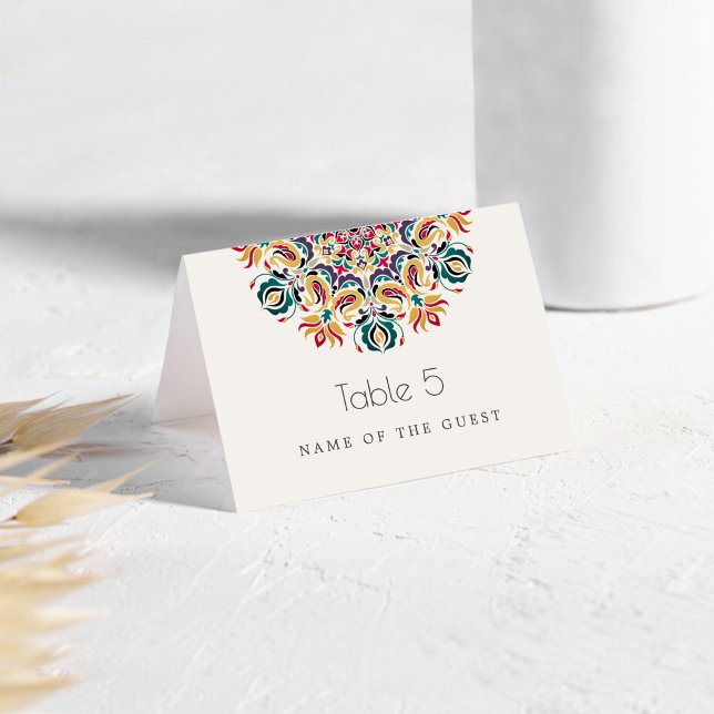 Numeração De Mesa Swan Birds Lotus Floral Mandala Place Cards (Criador carregado)