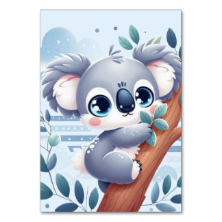 Numeração De Mesa Sweet Baby Koala - Table Card