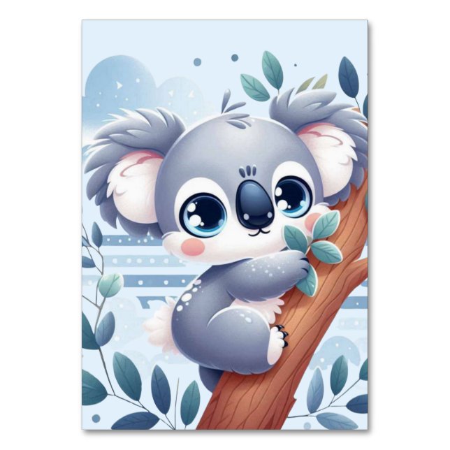Numeração De Mesa Sweet Baby Koala - Table Card (Frente)