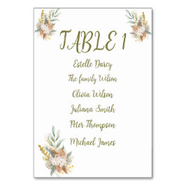 Numeração De Mesa Sweet Shower Autumn Floral Wedding