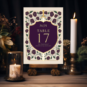 Numeração De Mesa Sword & Shield Medieval Fantasy Casamento Monogram