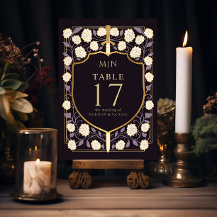 Numeração De Mesa Sword & Shield Medieval Fantasy Casamento Monogram