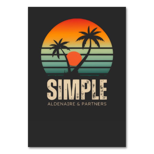 Numeração De Mesa T-shirt Simple Sunset - Tropical vibes design (Frente)