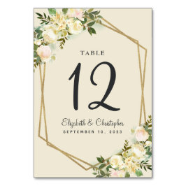 Numeração De Mesa Tabela Casada Número Botânico Dourado Floral Russo