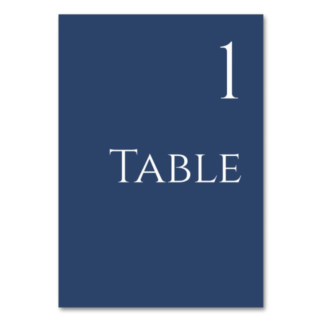 Numeração De Mesa Tabela de Casamento - Azul Escuro e Branco (Verso)