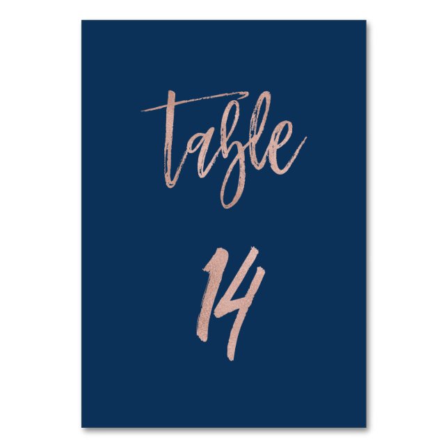 Numeração De Mesa Tabela de Casamento de Chic com marinho e Rosa Dou (Frente)