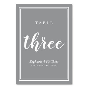 Numeração De Mesa Tabela de Casamento de Cinzas 3 Simples