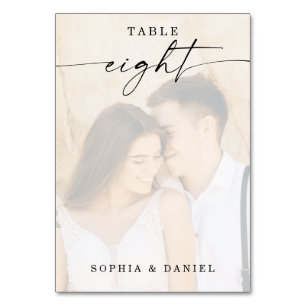 Numeração De Mesa Tabela de Casamento de Fotos de Script Elegante Nú