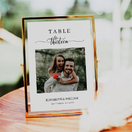 Numeração De Mesa Tabela de Casamento de Fotos do Script Elegante Nú