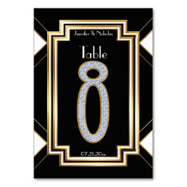 Numeração De Mesa Tabela de Casamento de Glam Art Deco Diamond Númer