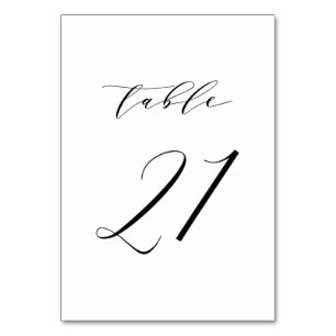 Numeração De Mesa Tabela de Casamento de Script Minimalista Preto Nú