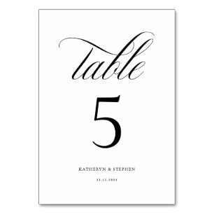 Numeração De Mesa Tabela de Casamento Elegante Clássica Caligrafia N