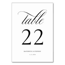 Numeração De Mesa Tabela de Casamento Elegante de Script Clássico Nú