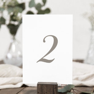 Numeração De Mesa Tabela de cores de Cinzas minimalista número 2
