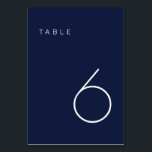 Numeração De Mesa Tabela de Números de Tabela Branca e Marinho Minim<br><div class="desc">Este número moderno de mesa minimalista é perfeito para números de mesas de casamento ou para qualquer necessidade de festas de números de mesas! Totalmente personalizável!</div>