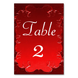 Numeração De Mesa Tabela de Recepção de Casamento Vermelho Elegante