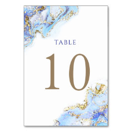 Numeração De Mesa tabela de tinta azul-aquarela Número 10