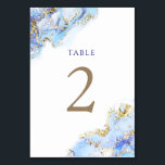 Numeração De Mesa tabela de tinta azul de cor aquática Número 2<br><div class="desc">quadro 2</div>