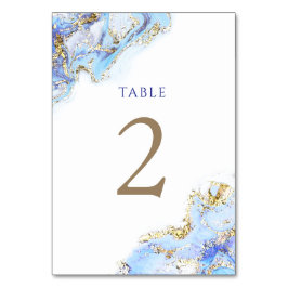 Numeração De Mesa tabela de tinta azul de cor aquática Número 2
