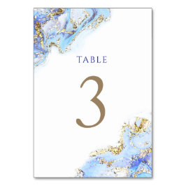 Numeração De Mesa tabela de tinta azul de cor aquática Número 3