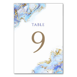 Numeração De Mesa tabela de tinta azul de cor aquática Número 9