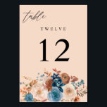 Numeração De Mesa Tabela Floral Azul bege e Dusty Número V2 - bege<br><div class="desc">Vestir suas mesas de casamento ou festas com seu Cartão de Número de Mesa Azul Beige & Dusty. Feita com champanhe bege pintado manualmente,  azul empoeirado,  azul,  azul e canela que flores de aquarela naturais.</div>