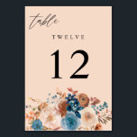 Numeração De Mesa Tabela Floral Azul bege e Dusty Número V2 - bege<br><div class="desc">Vestir suas mesas de casamento ou festas com seu Cartão de Número de Mesa Azul Beige & Dusty. Feita com champanhe bege pintado manualmente,  azul empoeirado,  azul,  azul e canela que flores de aquarela naturais.</div>