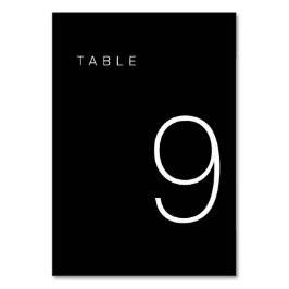 Numeração De Mesa Tabela Mínima Moderna Negra e Branca 9