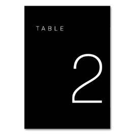 Numeração De Mesa Tabela Mínima Moderna Negra e Branca Número 2